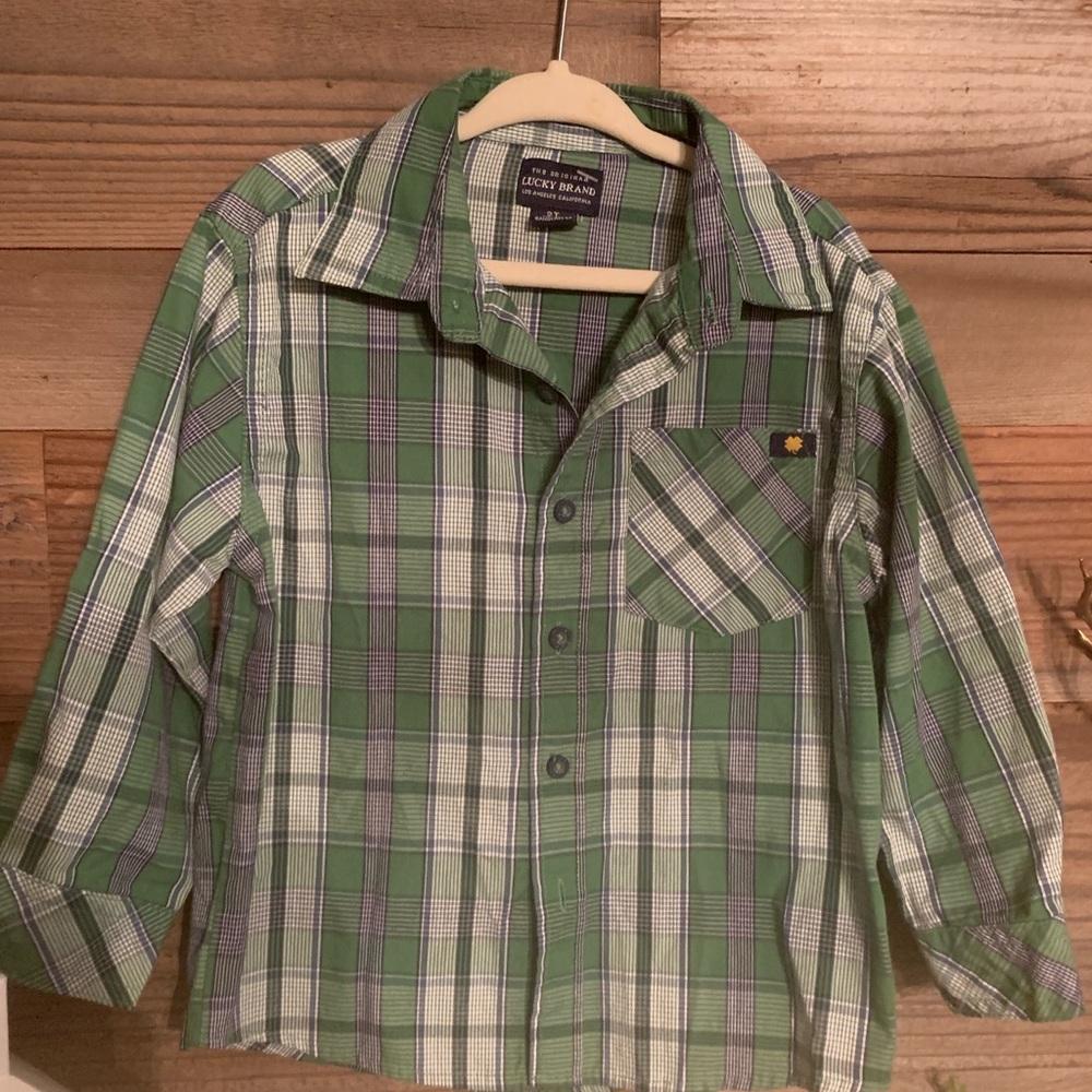 💚Green Lucky brand Plaid Christmas shirt - Picture 2 of 3